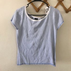 Blue and white checker top